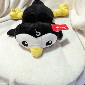 Glitzy stuffed penguin. Soft plush toy. GUC.  12 inches.